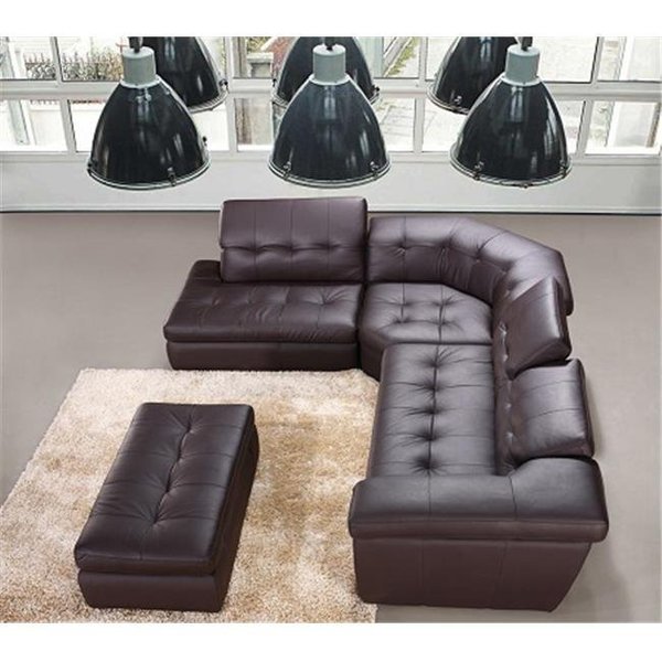 J&M Furniture J & M Furniture 175442911-RHFC 397 Italian Leather Sectional Chocolate Color in Right Hand Facing 175442911-RHFC